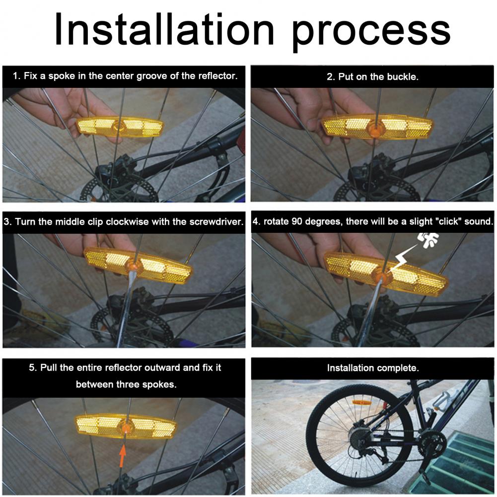 Spoke Reflector Set - Fahrrad-Warnreflektor-Set Universelle Fahrradfelgenlichter Verbesserte Sichtbarkeit Speichenreflektoren