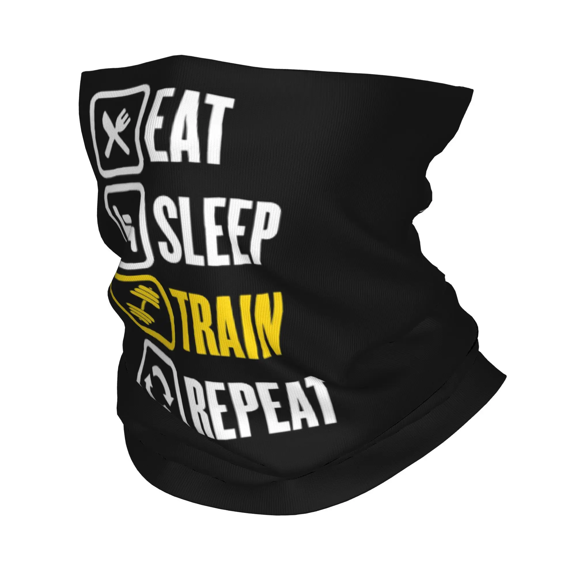 Cycling Quote - Eat Sleep Train Repeat Gym Motivationszitat