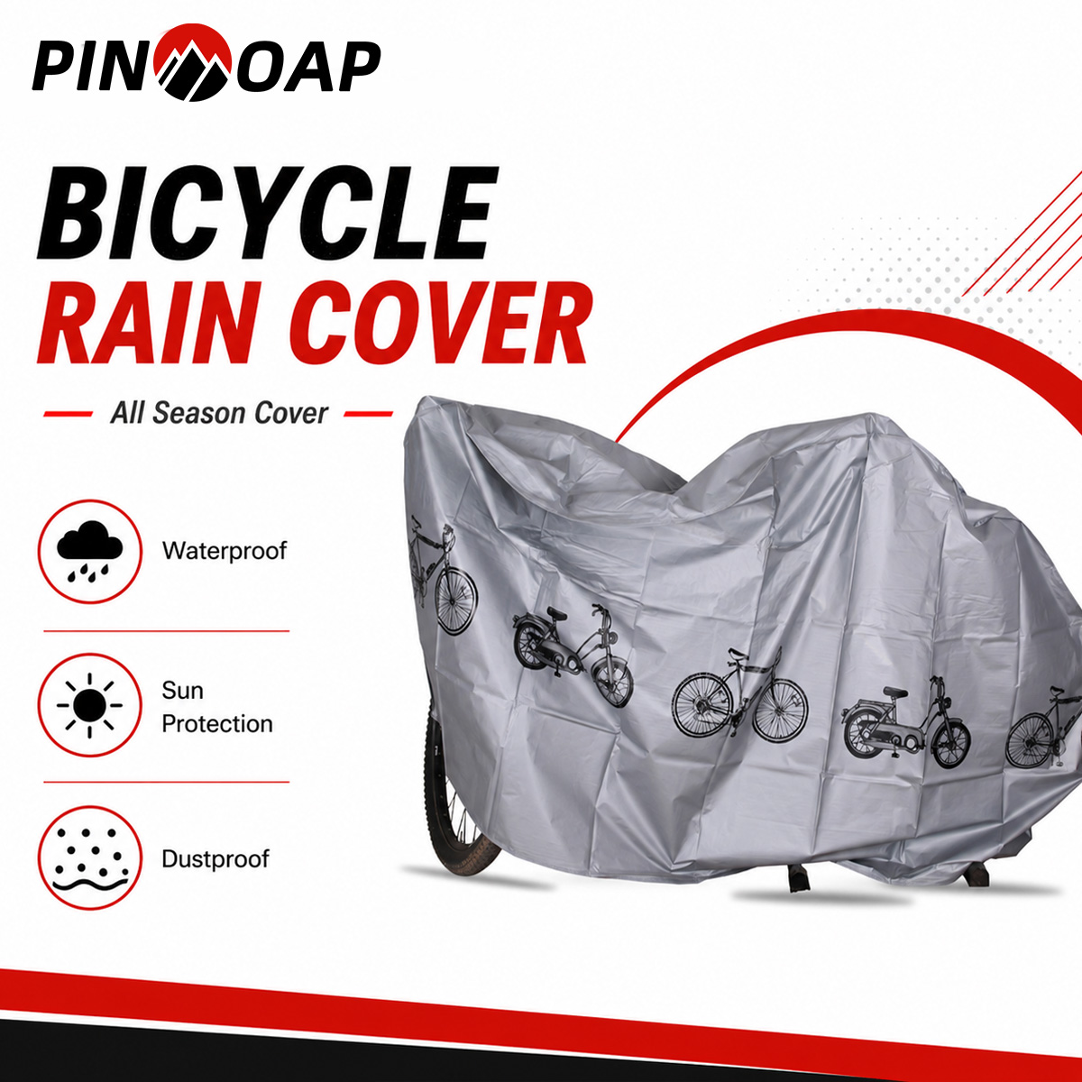 Cycling Commuter Bag - PINMOAP Universelle Fahrrad-Regenhülle, wasserdichte Outdoor-Fahrradabdeckung, staubdicht,