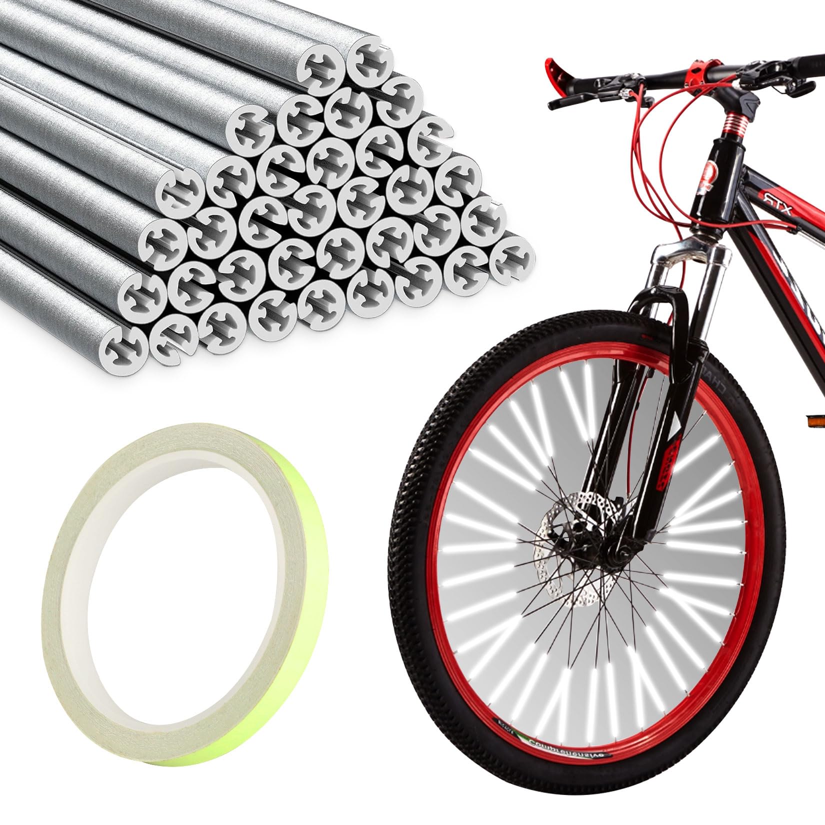 Spoke Reflector Set - Fahrradspeichen-Reflektor-Set – 360° ° Sichtbarkeit, grüner
