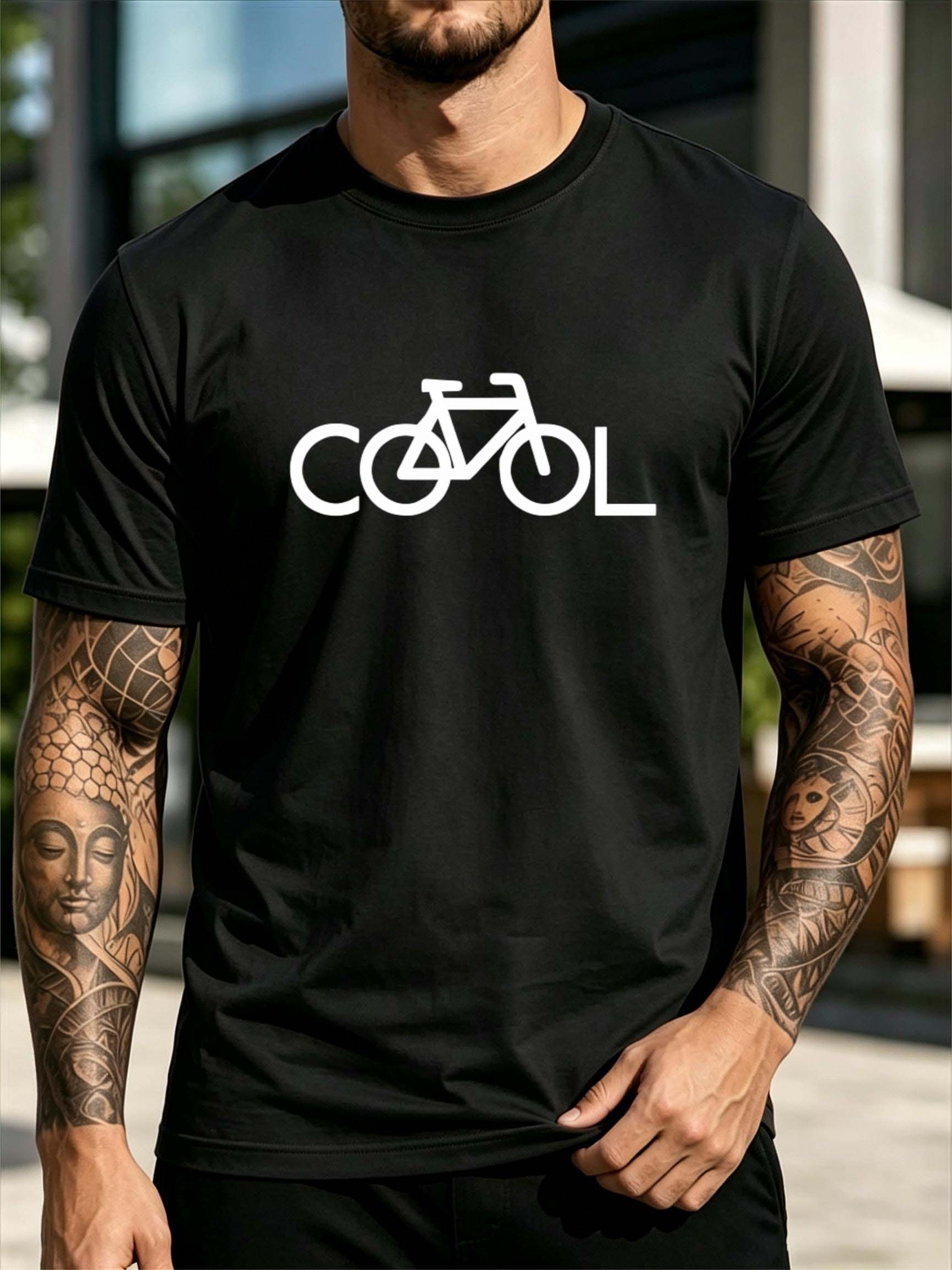 Cycling In City - Herren-T-Shirt mit Rundhalsausschnitt und kurzen Ärmeln