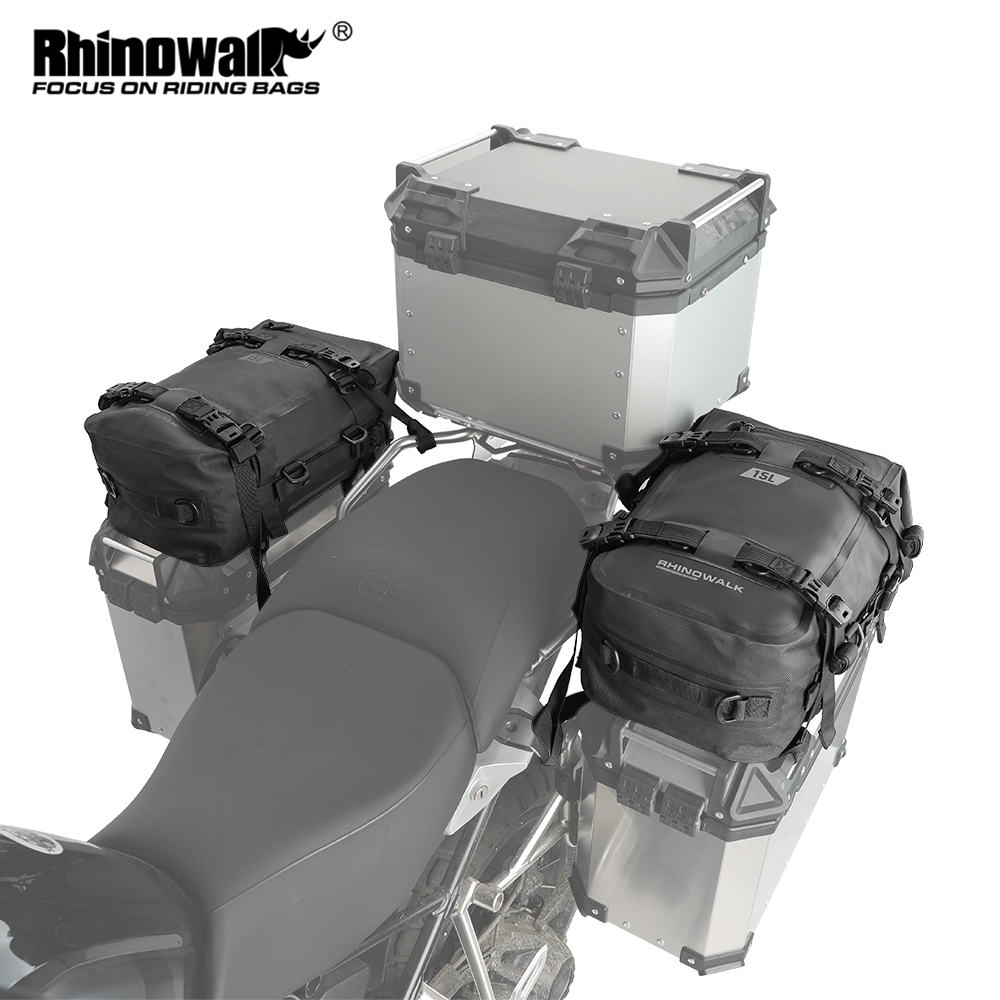 Panniers Waterproof Rear - Rhino walk Motorrad Box Top Packt