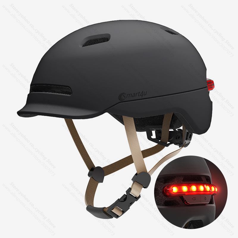 Cycling In City - smart4u Fahrradhelm mit Rücklicht, LED-Straßen-Elektrofahrradhelm für