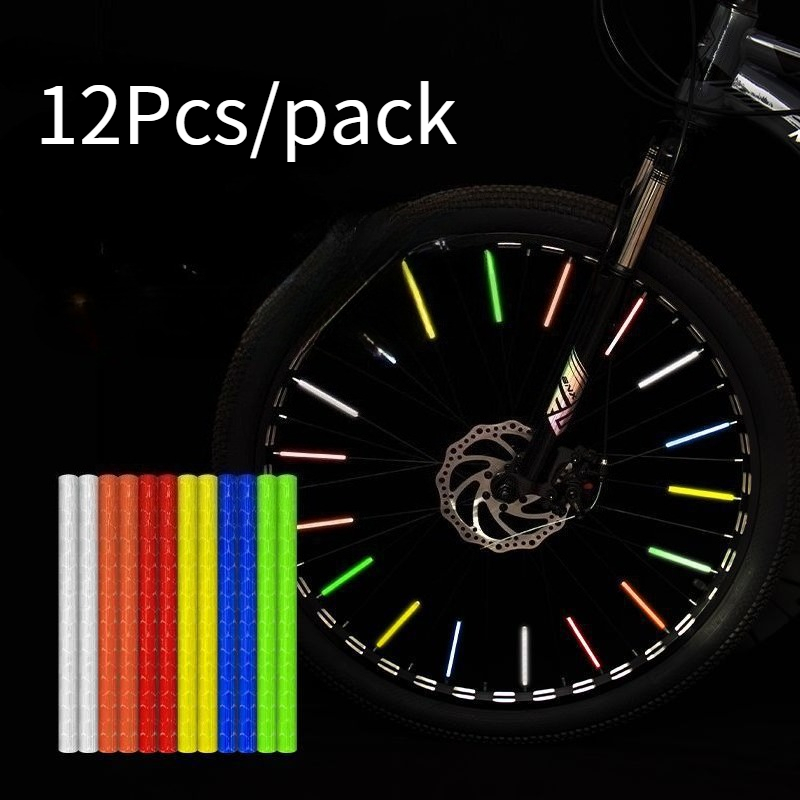 Spoke Reflector Set - 12-teiliges Set Fahrrad-Speichenreflektoren, aufsteckbare reflektierende Röhren