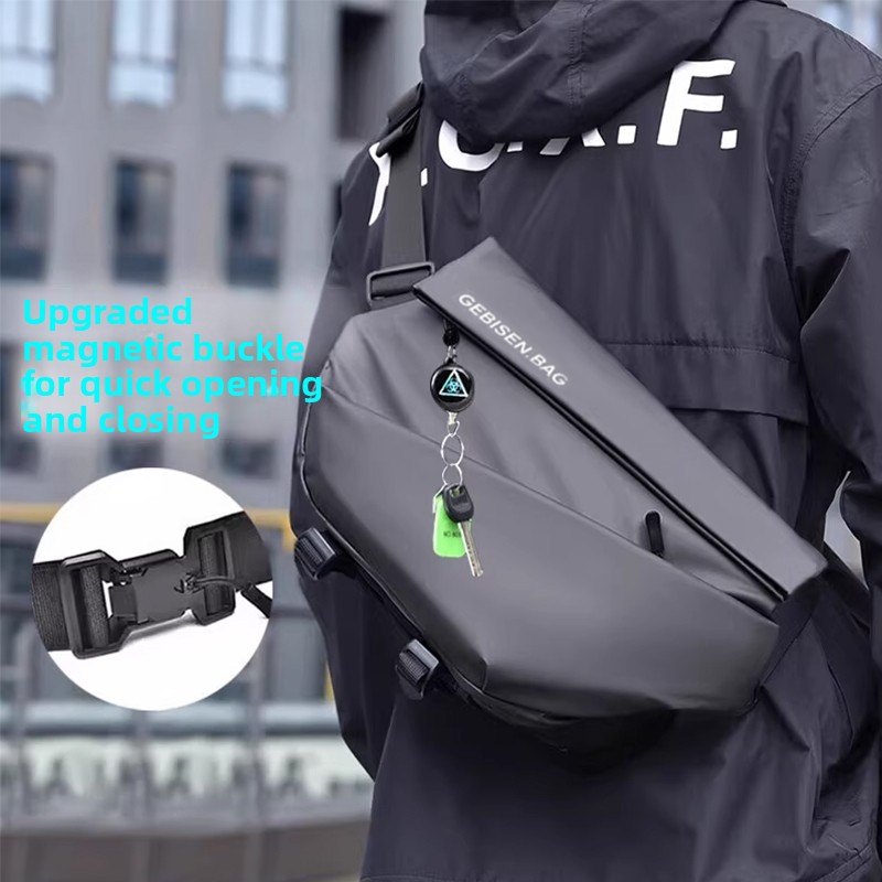 Commuter Cycling - Herren-Umhängetasche mit magnetischer Schnalle, große Kapazität,