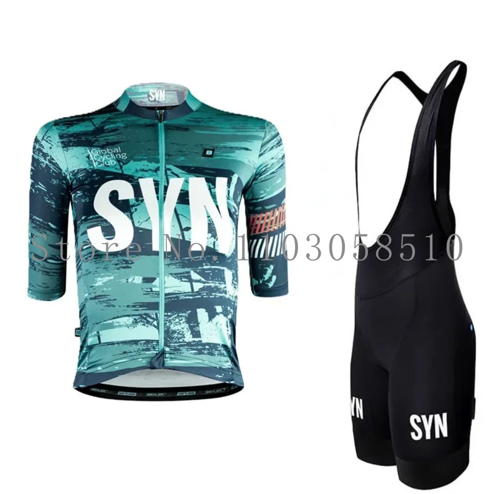 Cycling Commuter Trousers - SYN Jersey Herren-Trägerhose mit Schwammpolsterung, Radsport-Anzug-Set,