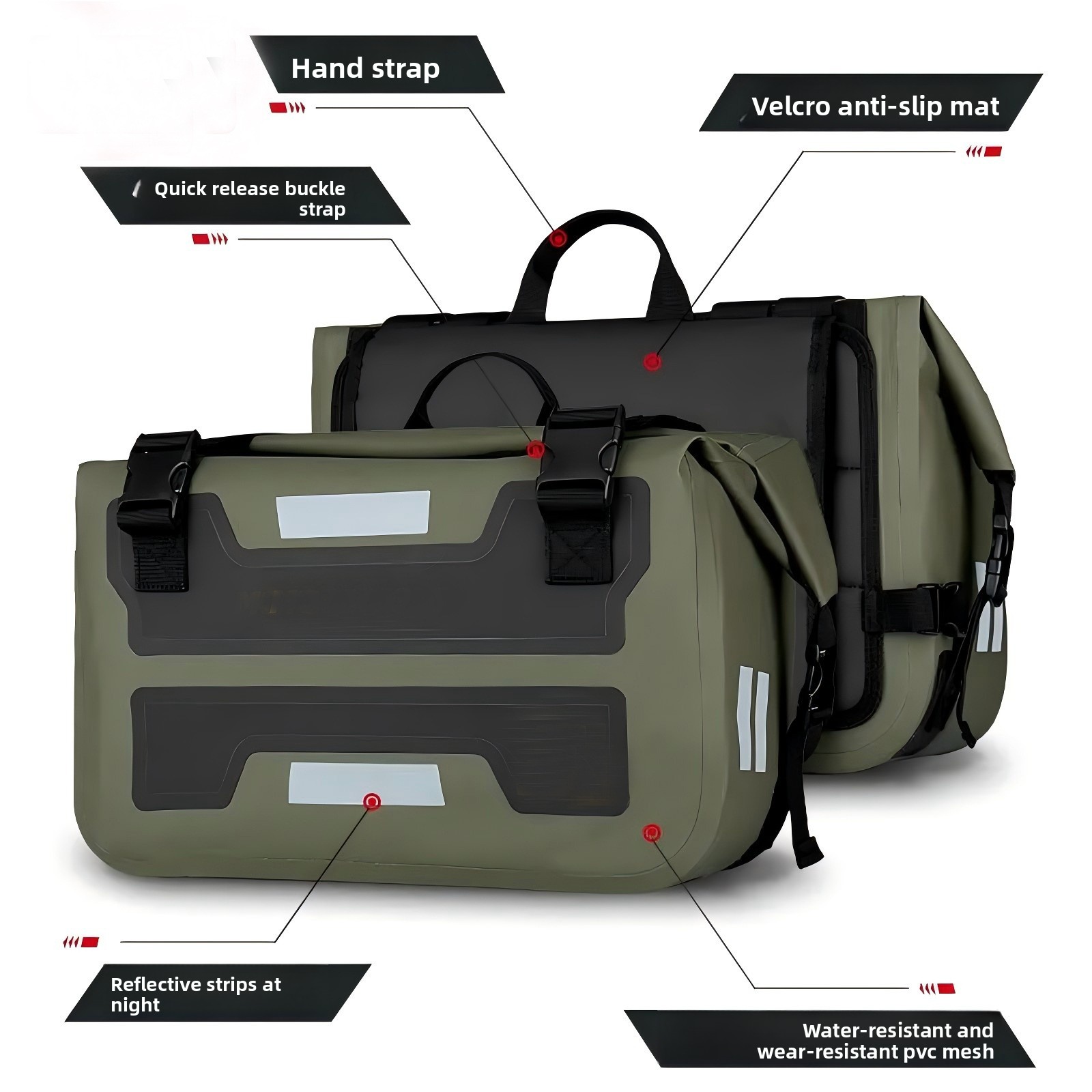Panniers Waterproof Rear - 30L x2 Motorrad-Satteltaschen, wasserdicht, Schnellverschluss-Seitentaschen, Reisegepäck