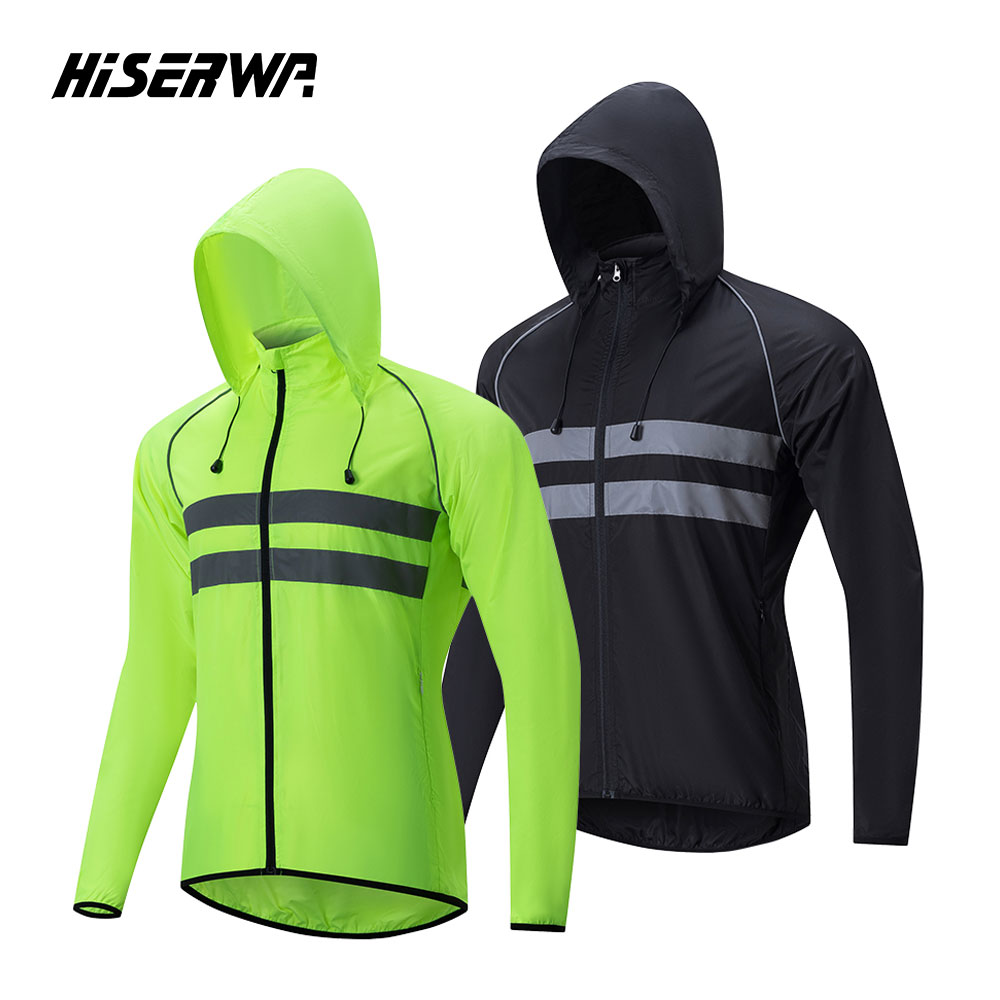 Cycling Commuter Jacket - HISERWA Fahrrad-Windjacke, winddicht, wasserdicht, reflektierend, Fahrradjacke,